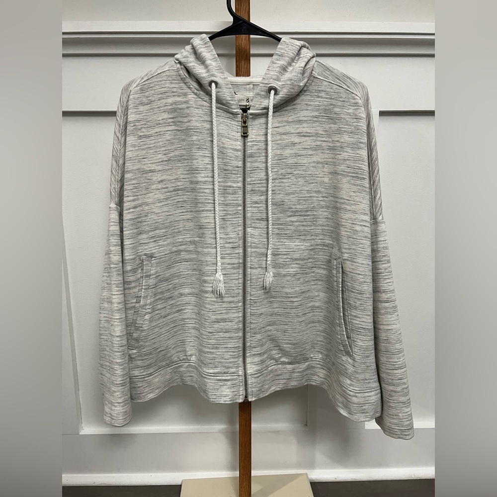 Lou & Grey Light Gray Zipper Up Hoodie sz Medium